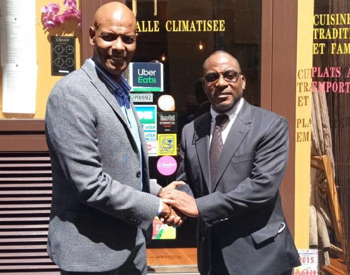 Abshir Aden Ferro with businessman Charles-Kader Gooré, Chairman of CKG Holding.